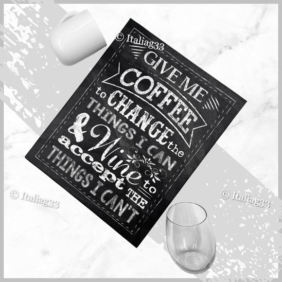 Sign Wall Art Inspirational Coffee Wine Strong Primitives by Kally &Melody Hogan - Picture 6 of 16